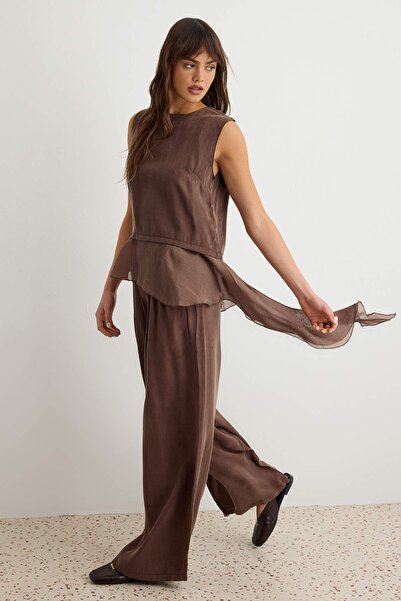 Trendyol Collection Brown Woven Bottom - Top Set Twoaw27Au00117
