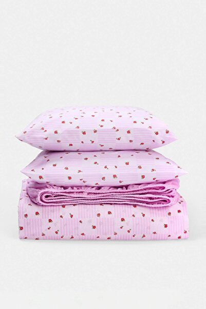 TRENDYOLMİLLA HOME Set de lenjerie de pat dublu cu cearșaf elastic cu model f...