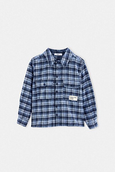TRENDYOLKIDS Light Blue Boy's Long Sleeve Shirt Tkdaw27Go00006