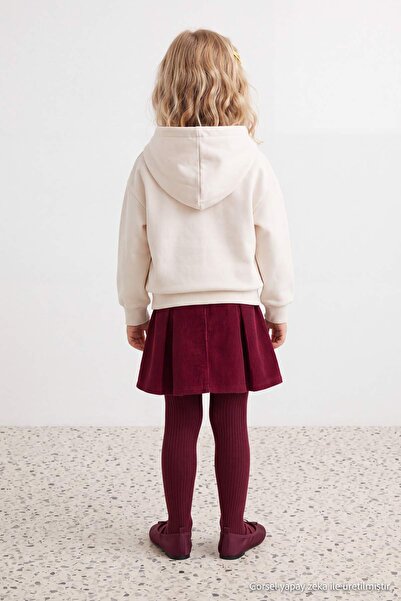 TRENDYOLKIDS Burgundy Girls' Midi Plain Knitted Skirt Tkdaw27Et00005