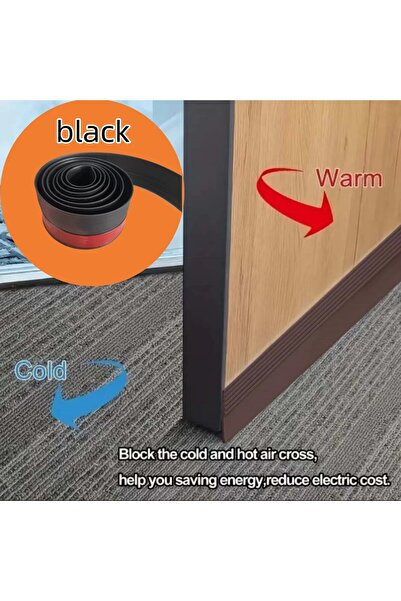 Choice1 36mm 2MM 1m black 1pc Door Draft Stoppers For Bottom Of Door, Adjusta...