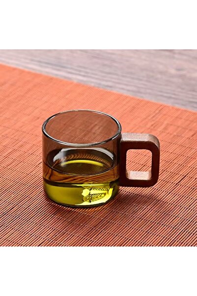 Choice 120ml grey YWDL 1pcs Heat-resistant Glass Tea Cup With Walnut Handle 1...