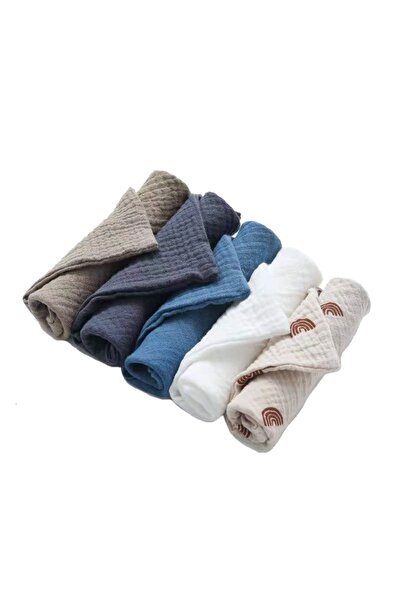 Choice Blue 5 PcsWashcloth FaceclothInfant Wash Hand Face Wipes Baby Cotton S...