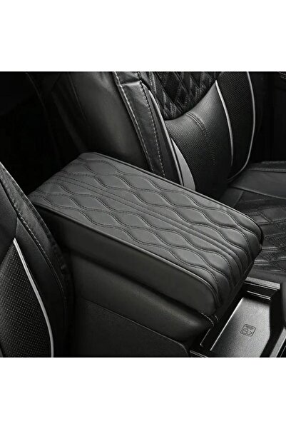 Choice Four Seasons Leather black Wave Embroider PU Leather Car Armrest Mat C...