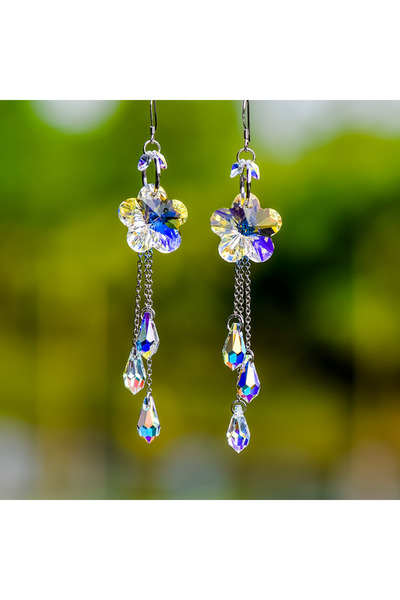 Choice E1068 Fashionable Korean Zircon Water Drop Earrings For Women Sparklin...