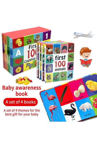 Choice4 WHE-1-4 BOX 1-100 كتاب فواكه وخضروات، كتب تلوين مانغا وأنمي، كتب تعلي...