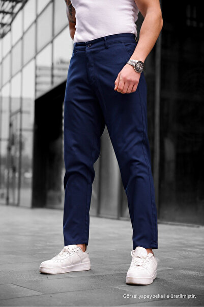COMBİNE MİCHAİL Erkek Slim Fit Kumaş Pantolon LACİVERT