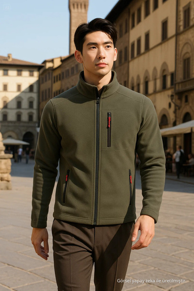 COMBİNE MİCHAİL Men's Winter Casual Thick Khaki Fleece