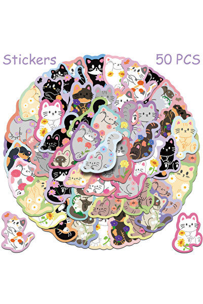 Choice 50pcs 50pcs Cartoon Cute Cat Stickers Decals For Laptop Scrapbook Lugg...