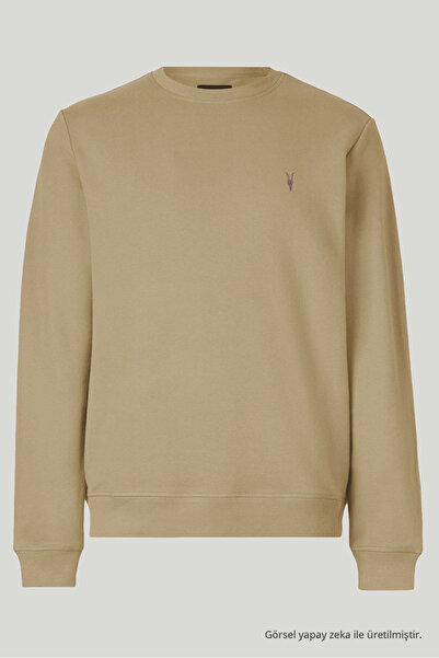 COMBİNE MİCHAİL Bej Rengi Erkek Bisiklet Yaka Sweatshirt