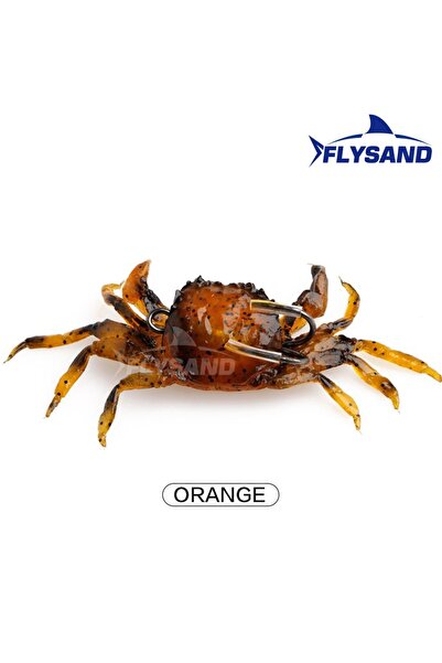 Choice Crab - Orange FLYSAND Silicone Soft Bait Bionic Crab Artificial Lifeli...