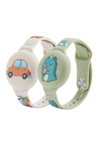 Choice1 2pcs-Mix 04 Kids Waterproof for Airtag Bracelet, Silicone Material, C...