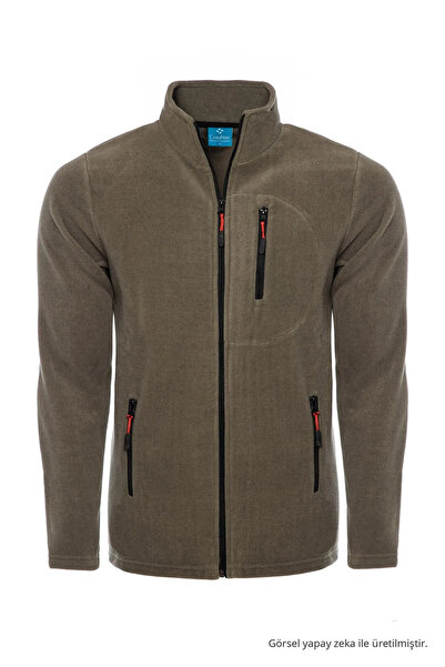 COMBİNE MİCHAİL Khaki Color Full Zipper 3 Pocket Fleece