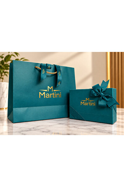 martini ساعة نسائية باللون الفضي مع قرص أزرق بحري