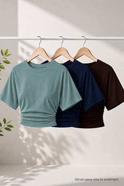 COMBİNE MİCHAİL Bluză crop din 3 piese, la modă, elegantă, de vară, pentru femei