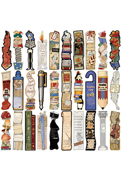 Choice 30PCS 30PCS Vintage Reading Theme Bookmark Posters Cartoon Laptop Gift...