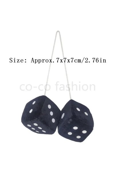 Choice Black 2pcs Plush Dice Toys Velvet Pendants Car Hanger With Suckers Str...