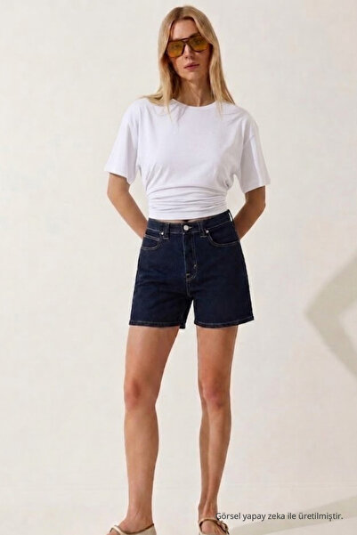 COMBİNE MİCHAİL Women's Casual Cotton White Crop T-Shirt