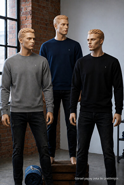 COMBİNE MİCHAİL Erkek Mevsimlik Fashion Bol 3 Lü Sweatshirt
