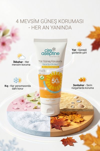 CIRE ASEPTINE Facial Sunscreen for Dry and Normal Skin 50+Spf 50 ml