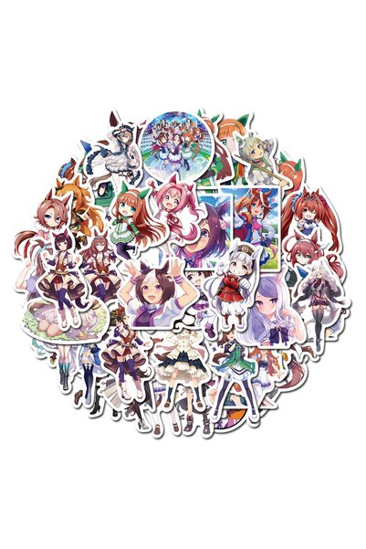Choice 50pcs 50Pcs Pretty Derby Stickers ,Quadratic Element Girl Anime Sticke...