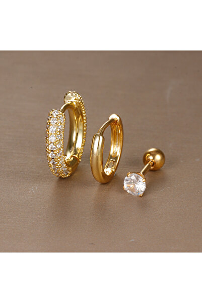 Choice Y25036b-Gold-3pcs 3PCS Trendy Round Circle Hoop Earrings Set for Women...