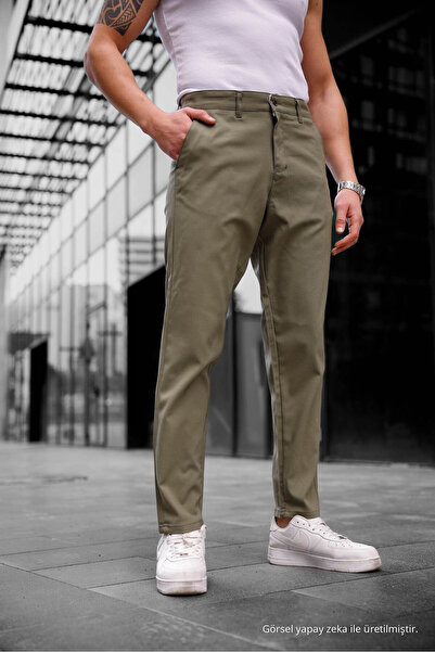 COMBİNE MİCHAİL Erkek Slim Fit Kumaş Pantolon HAKİ