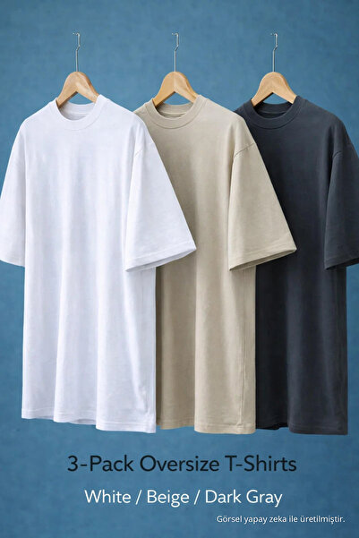 COMBİNE MİCHAİL Tricou pentru bărbați basic cu mânecă scurtă, supradimensiona...