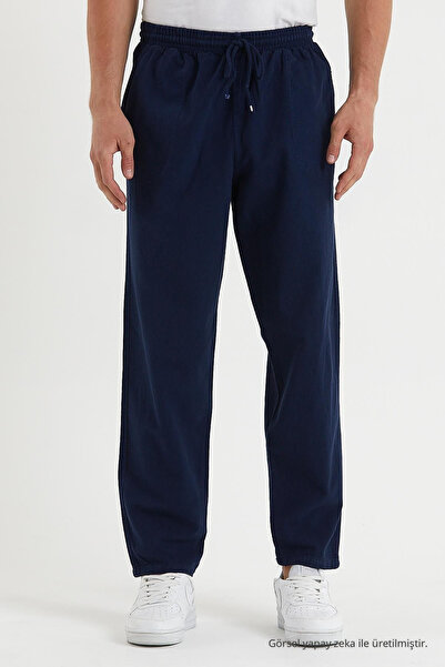 COMBİNE MİCHAİL Men's Navy Blue Basic Relaxed Fit Jogger Pants