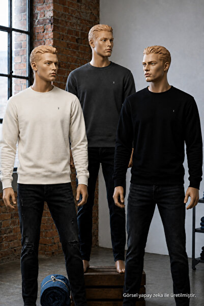 COMBİNE MİCHAİL Erkek Mevsimlik Fashion Bol 3 Lü Sweatshirt