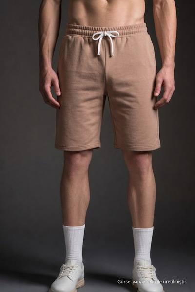 COMBİNE MİCHAİL Men's Elastic Summer Comfort Caramel Shorts