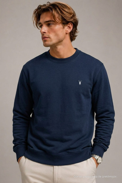 COMBİNE MİCHAİL Reglan Casual Kış Lacivert Erkek Sweatshirt