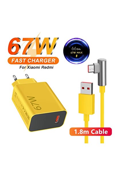 Choice EU Plug - 1.8m Cable 6A 67W Max Turbo EU Fast Charger for Xiaomi 11 12...