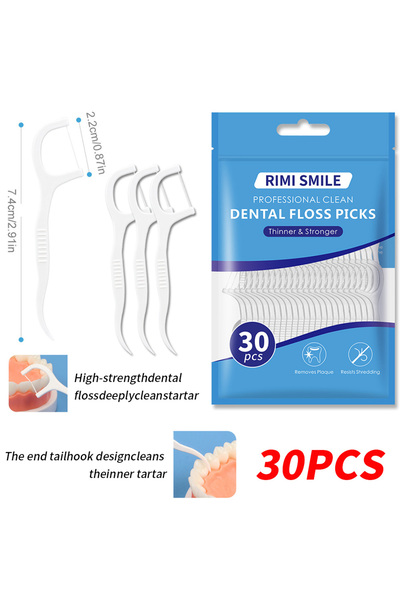Choice 30pcs in 1 bag 30/50/100/200PCS - RIMI SMILE Smooth Floss Stick - Clea...