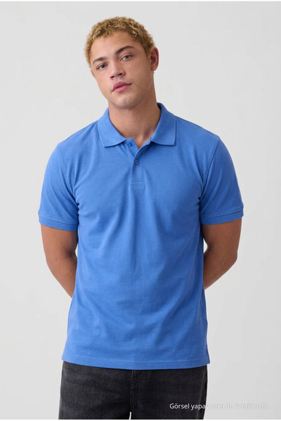 COMBİNE MİCHAİL Men's School & Casual Flare Light Blue T-Shirt