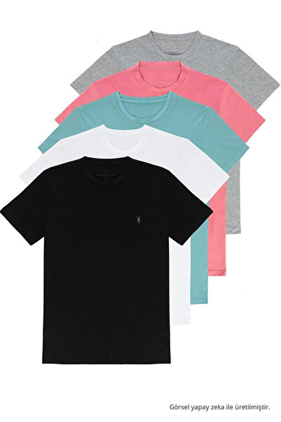 COMBİNE MİCHAİL Standard Mold Basic Crew Neck 5-piece T-shirt Package
