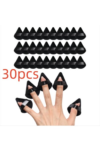 Choice 30pcs Black 10-30pcs Triangle Mini Velvet Powder Puff Foundation Face ...