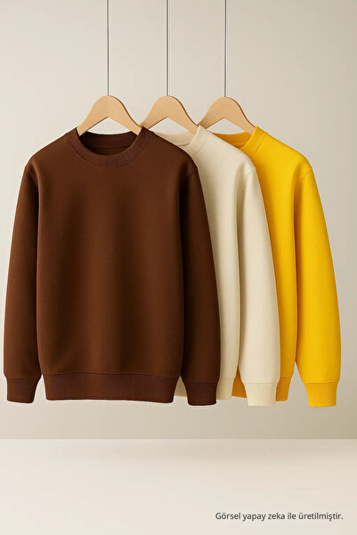 COMBİNE MİCHAİL Men's Casual Trend Oversized Loose 3-Piece Sweater