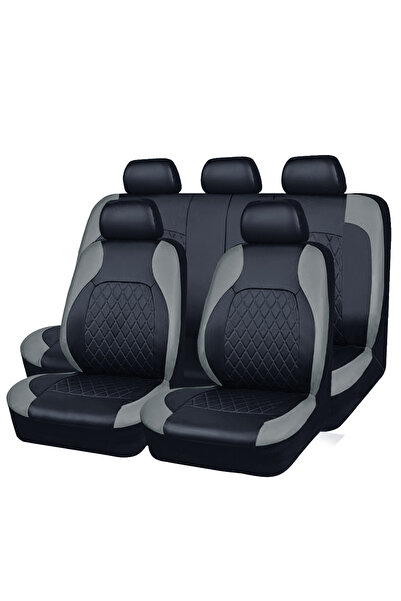Choice AE-2041-GY All Season Quited PU Leather Car Seat Cover Full Surrounded...