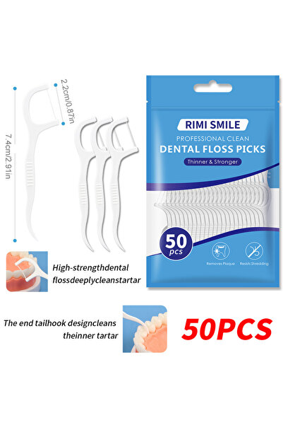 choice2 50pcs in 1 bag 30/50/100/200PCS - RIMI SMILE Smooth Floss Stick - Cle...