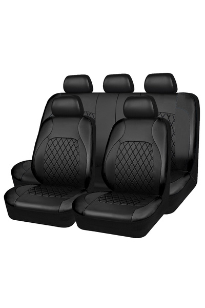 Choice AE-2041-BK All Season Quited PU Leather Car Seat Cover Full Surrounded...