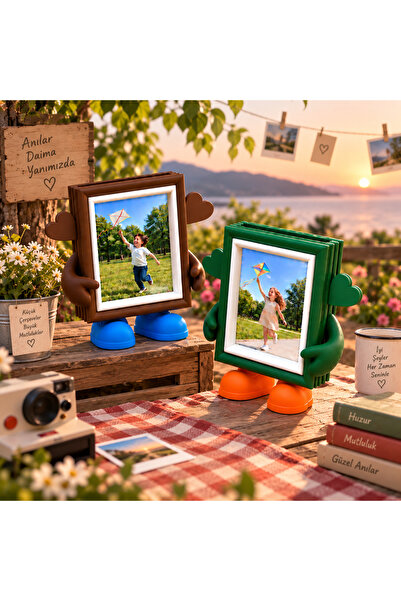 Regislunart 2’Li Ayaklı Mini Fotoğraf Çerçevesi Dekoratif Masaüstü Çerçeve – ...