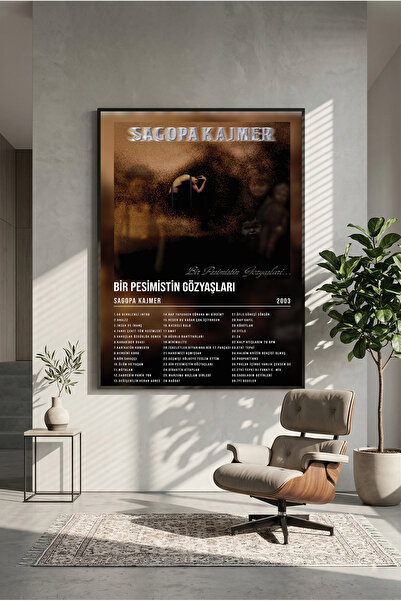 postercraft Sagopa Kajmer Bir Pesimistin Gözyaşları Albüm Tasarım Ahşap Tablo...