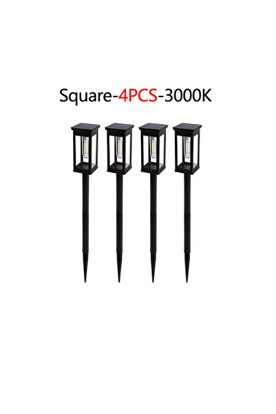 Choice4 Warm White 4PCS-Square 2/4/6Pcs Retro Solar Pathway Warm Lights Outdo...