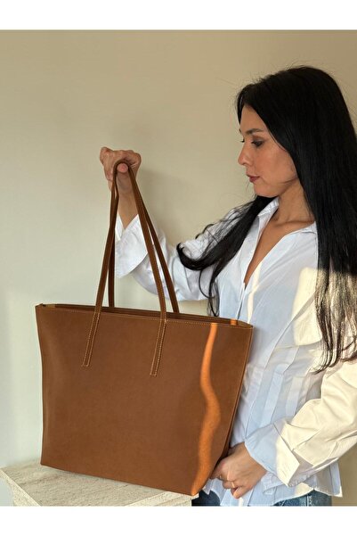 lalettobags Kadın Bahar Model Fermuarlı Çift Saplı Shopper Omuz Çantası