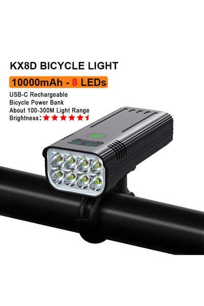 Choice 8T6-10000mAh NATFIRE 12 LED Bike Light High Lumen USB C Rechargeable A...