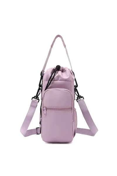 Choice Purple Portable Water Bottle Bag with Adjustable Strap Thermal Mugs In...