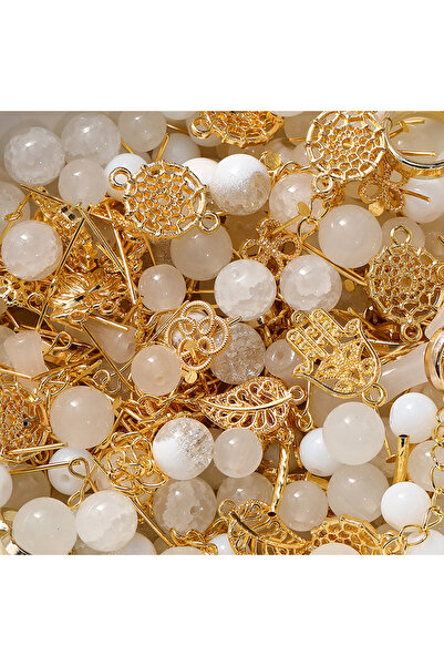 Choice1 White 30g/lot Mixed Glass Beads Kit Mini Crystal Spacer Beads Metal C...