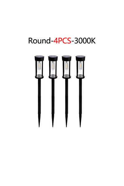 Choice1 Warm White 4PCS-Round 2/4/6Pcs Retro Solar Pathway Warm Lights Outdoo...