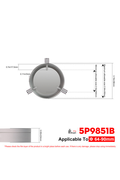 Choice 64-90mm Datyson Solar Observing Filter Sheet all-metal Cap for 44-210m...